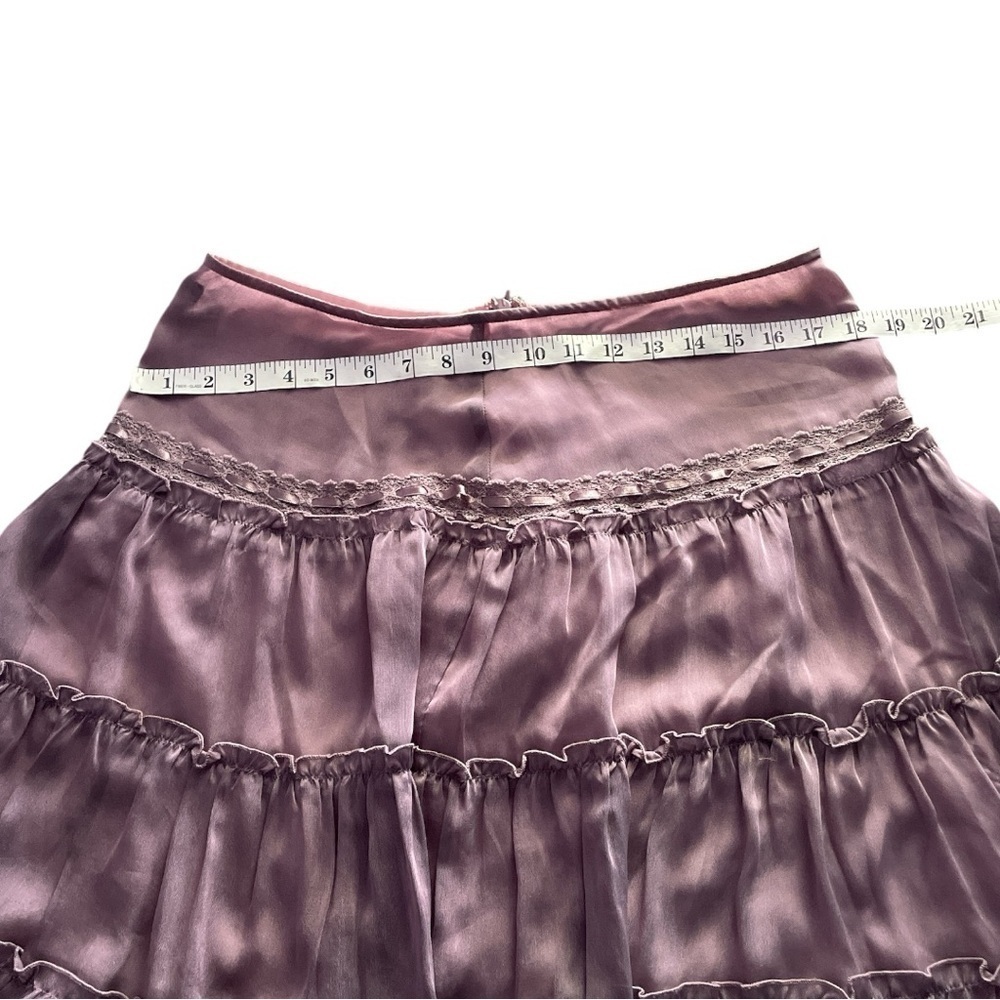New York & CO. Purple Tiered A-Line Midi Skirt Size 10 Back Zipper. - Picture 5 of 7